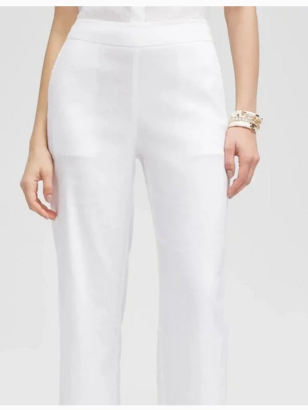 Chico's White Linen Blend Pants size 1.5